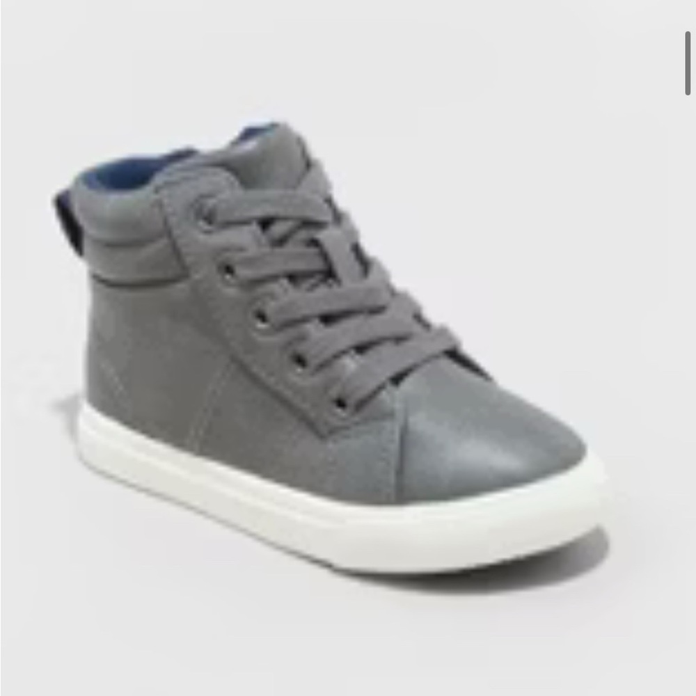 Gray High-Top Kids Sneakers
